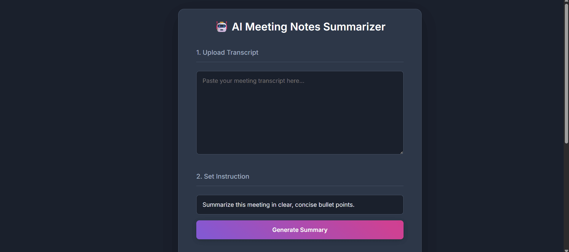 AI Meeting Notes Summarizer